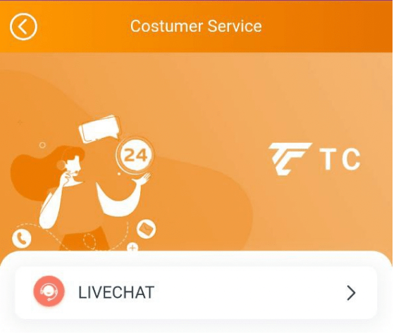 Customer Support in TC Lottery App;