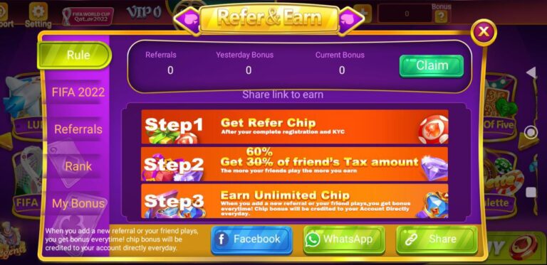 Refer And Earn Teen patti online