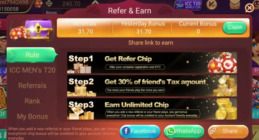 Refer And Earn Teen Patti Octro app
