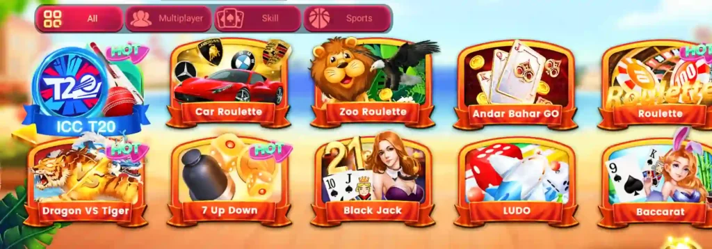 More Games Available in Teen Patti Sunny app