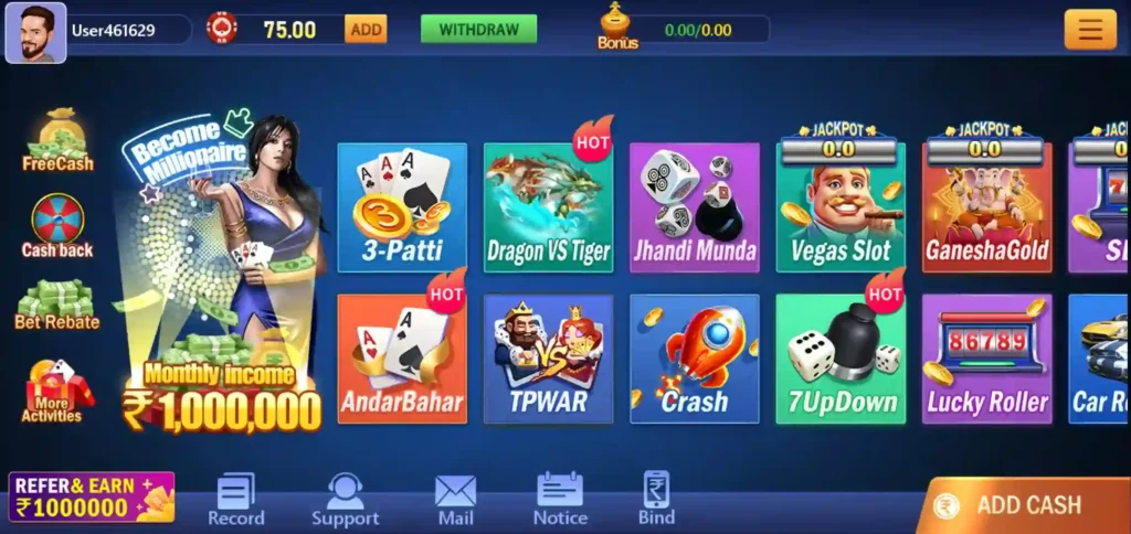 Games Available in Teen Patti Casino App