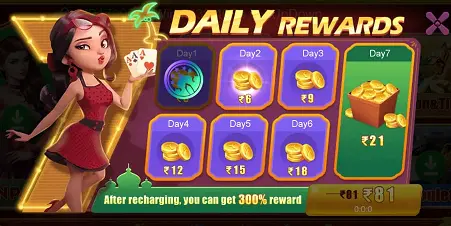 Daily Login Rewards In Rummy Bloc App